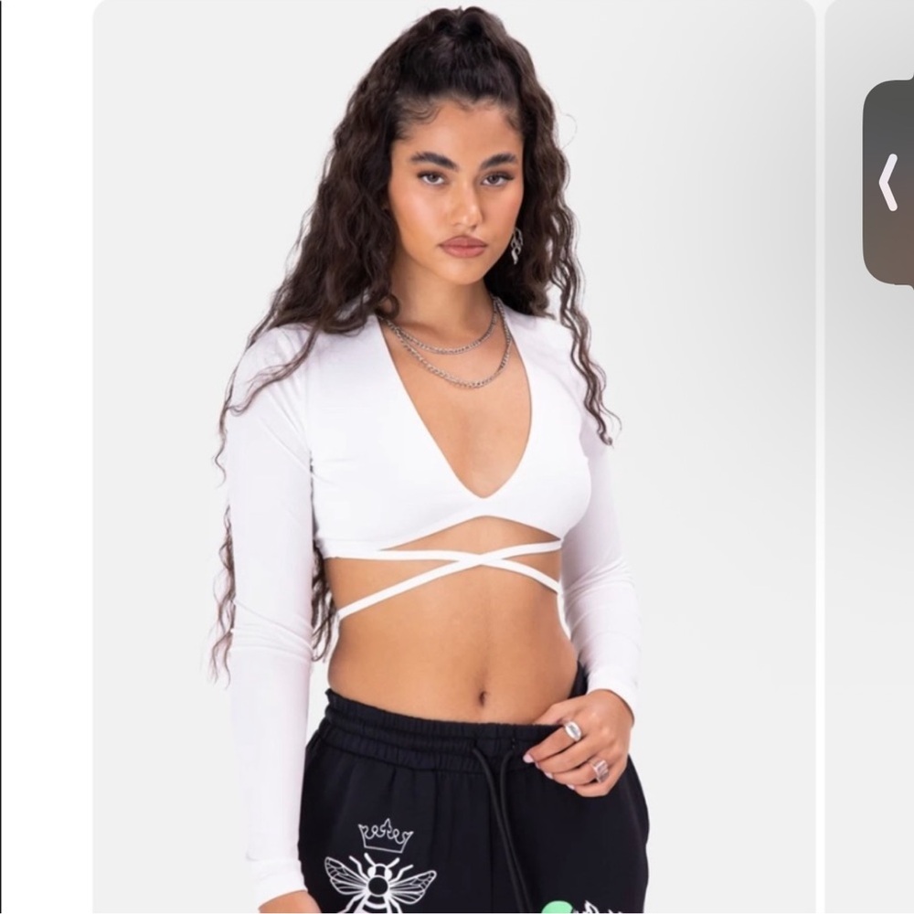 Adika White Crisscross Crop Top